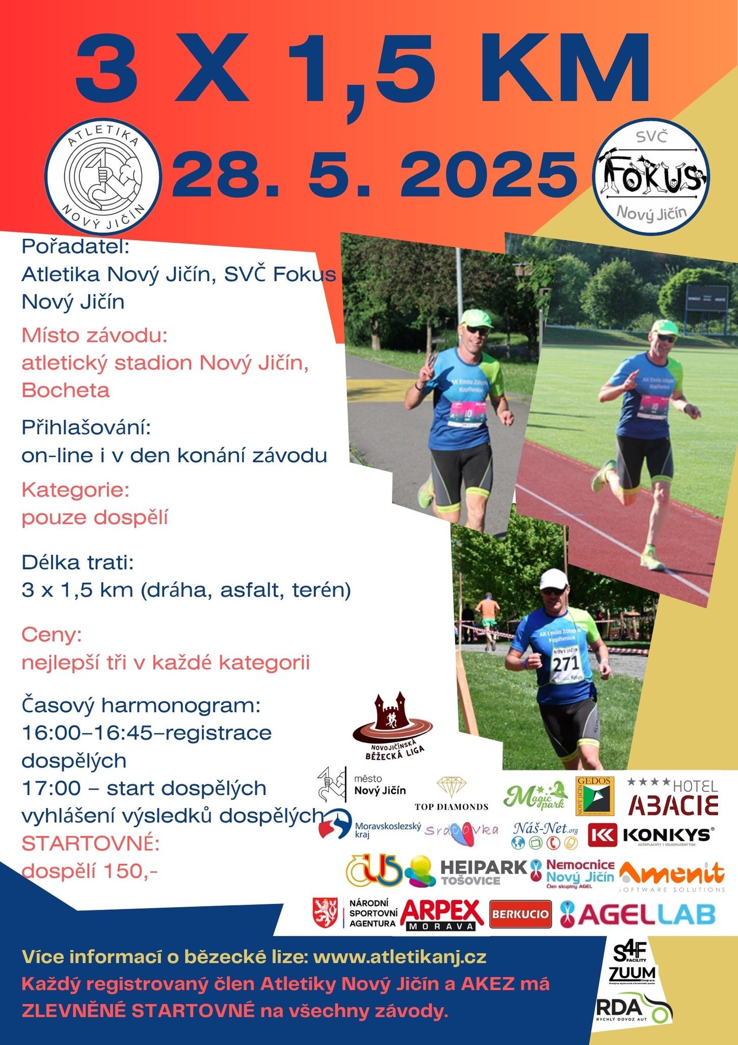 Běžecké závody 3 x 1,5 km