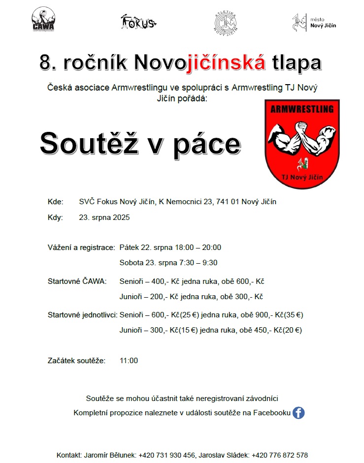 Soutěž v páce - 8. ročník Novojičínská tlapa